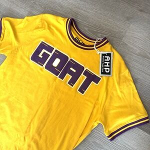 NWT Another Hype Piece AHP Yellow Purple GOAT Lakers Basketball T Shirt‎ Size M